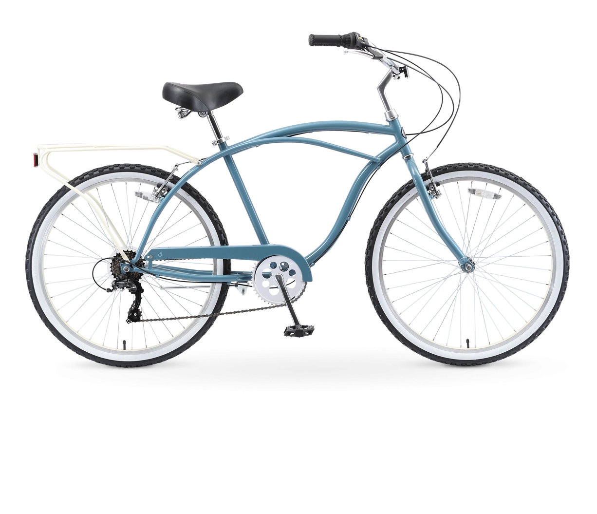 sixthreezero NEW Around the Block Men's 26" 7-Speed Beach Cruiser Bicycle with Rear Rack