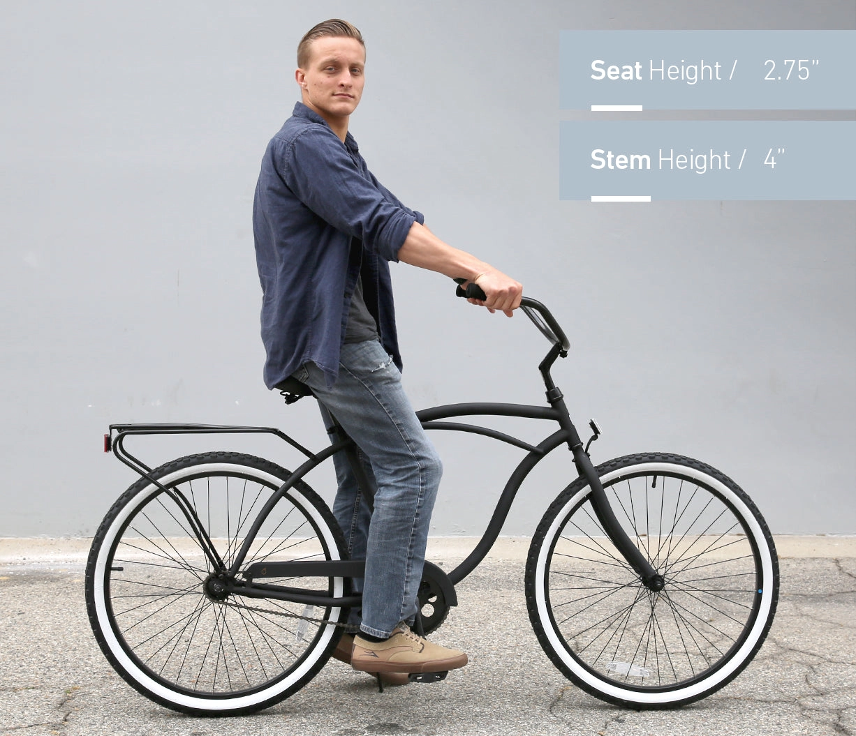 sixthreezero NEW Around the Block Men's 26" 7-Speed Beach Cruiser Bicycle with Rear Rack