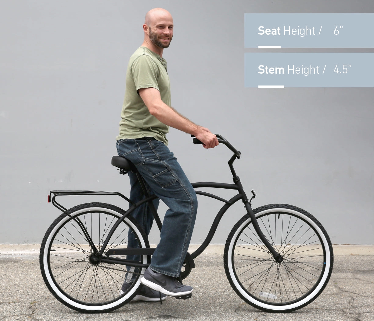 sixthreezero NEW Around the Block Men's 26" 7-Speed Beach Cruiser Bicycle with Rear Rack