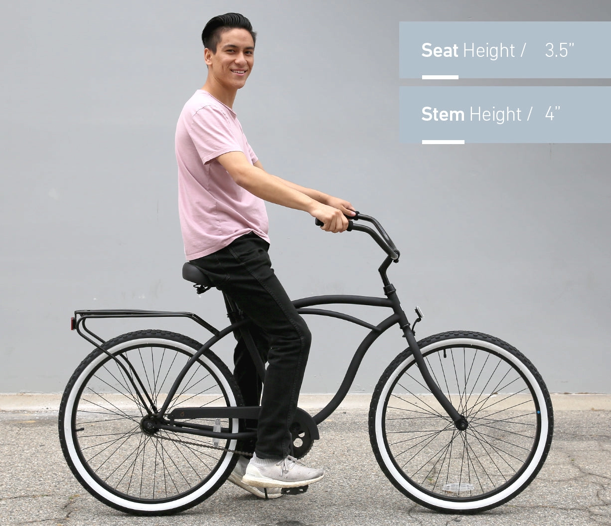 sixthreezero NEW Around the Block Men's 26" 7-Speed Beach Cruiser Bicycle with Rear Rack