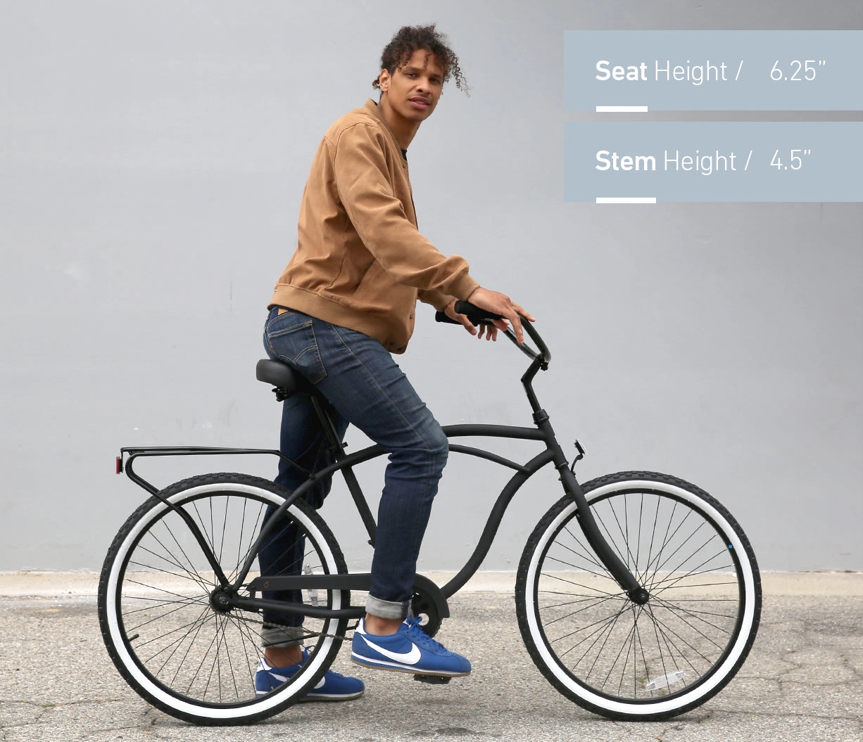sixthreezero NEW Around the Block Men's 26" 7-Speed Beach Cruiser Bicycle with Rear Rack