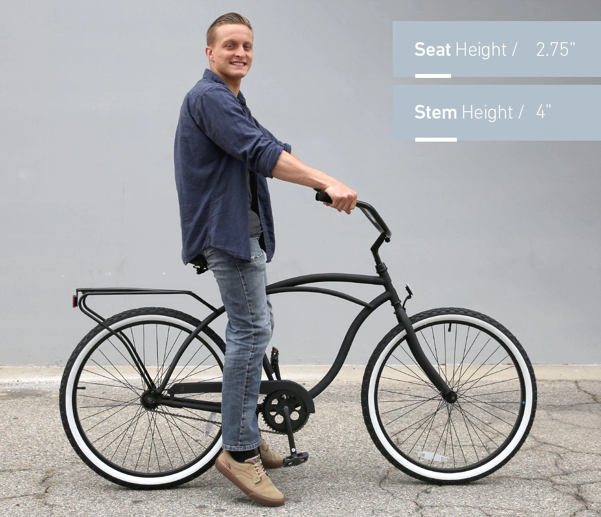 sixthreezero NEW Around the Block Men's 26" 7-Speed Beach Cruiser Bicycle with Rear Rack