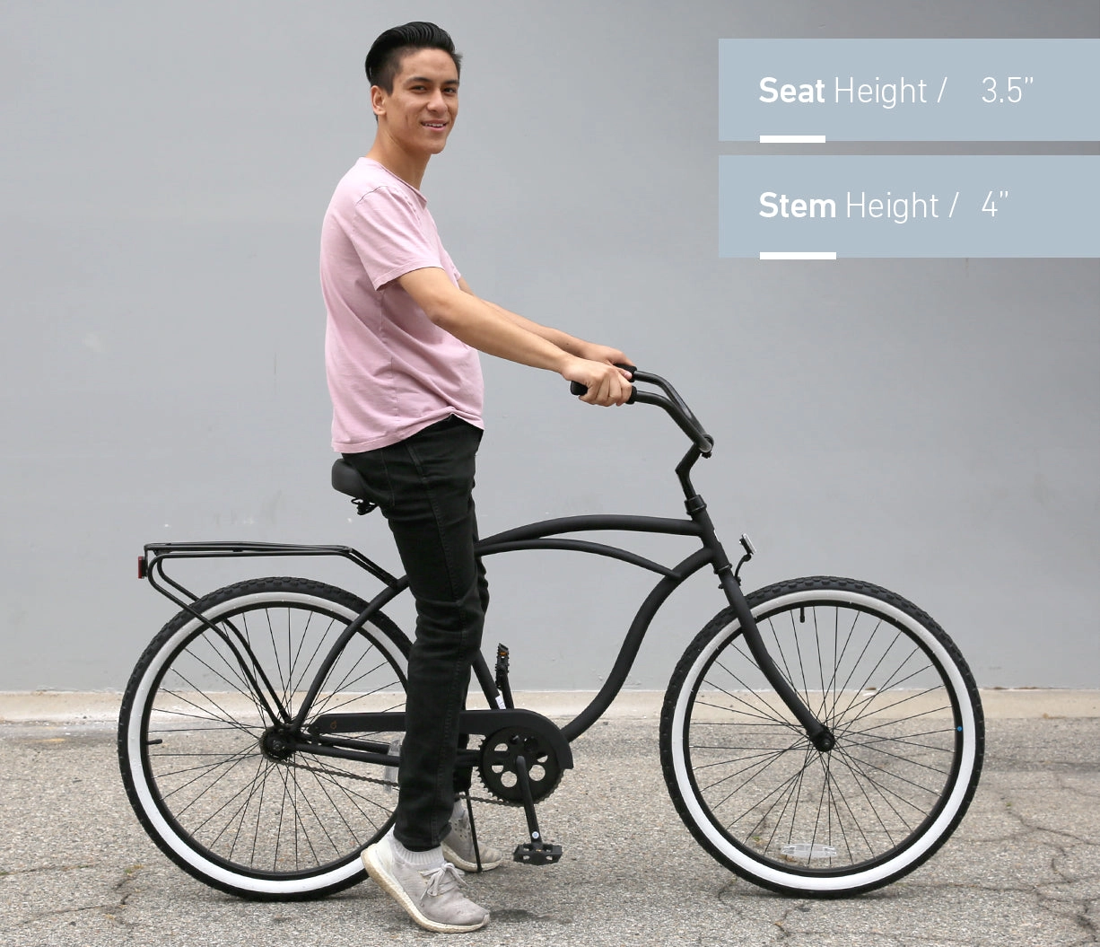 sixthreezero NEW Around the Block Men's 26" 7-Speed Beach Cruiser Bicycle with Rear Rack