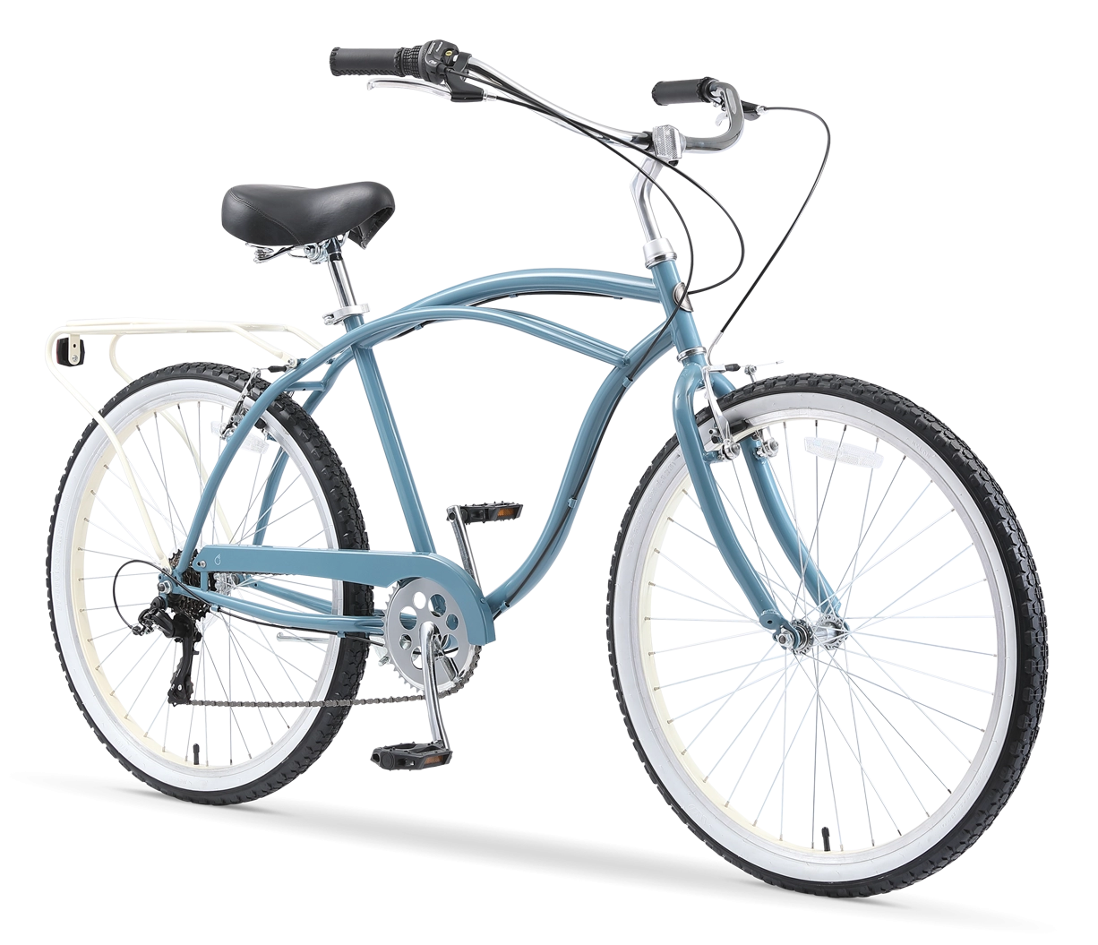 sixthreezero NEW Around the Block Men's 26" 7-Speed Beach Cruiser Bicycle with Rear Rack