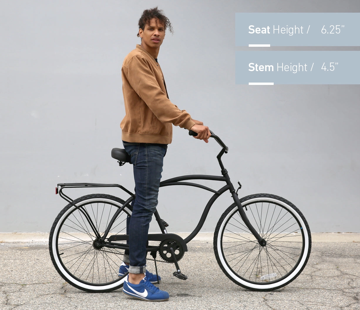 sixthreezero NEW Around the Block Men's 26" 7-Speed Beach Cruiser Bicycle with Rear Rack