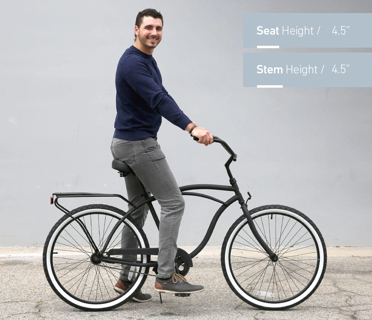 sixthreezero NEW Around the Block Men's 26" 7-Speed Beach Cruiser Bicycle with Rear Rack