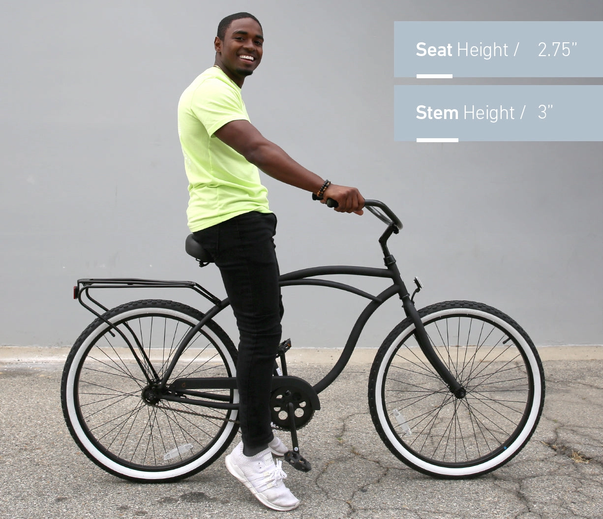 sixthreezero NEW Around the Block Men's 26" 7-Speed Beach Cruiser Bicycle with Rear Rack