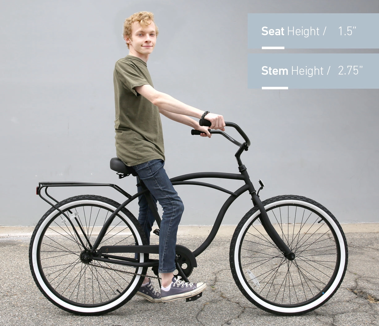 sixthreezero NEW Around the Block Men's 26" 7-Speed Beach Cruiser Bicycle with Rear Rack