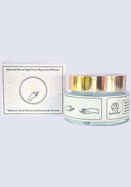 Suntribe Natural Night Cream with Hyaluronic Acid. Niacinamide & Retinol 50ml