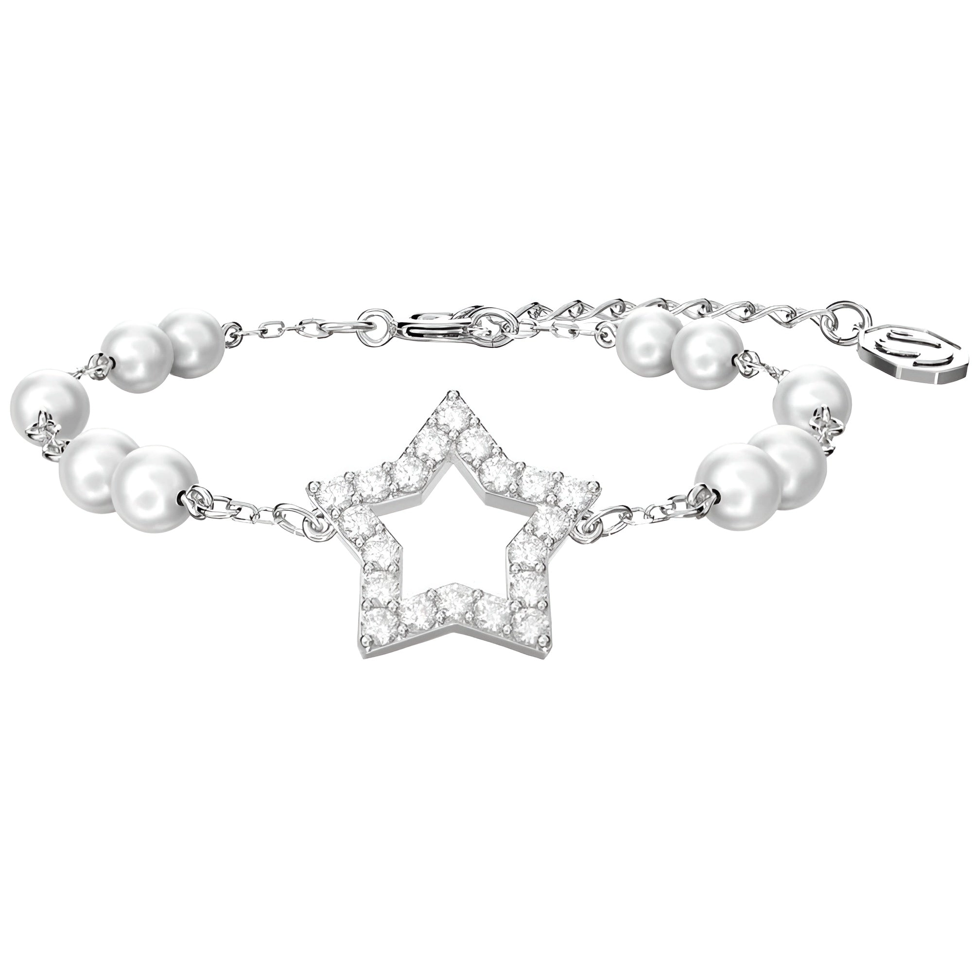 Swarovski Women's Bracelet - Stella Star White Rhodium Plated Spring Closure | 5645385
