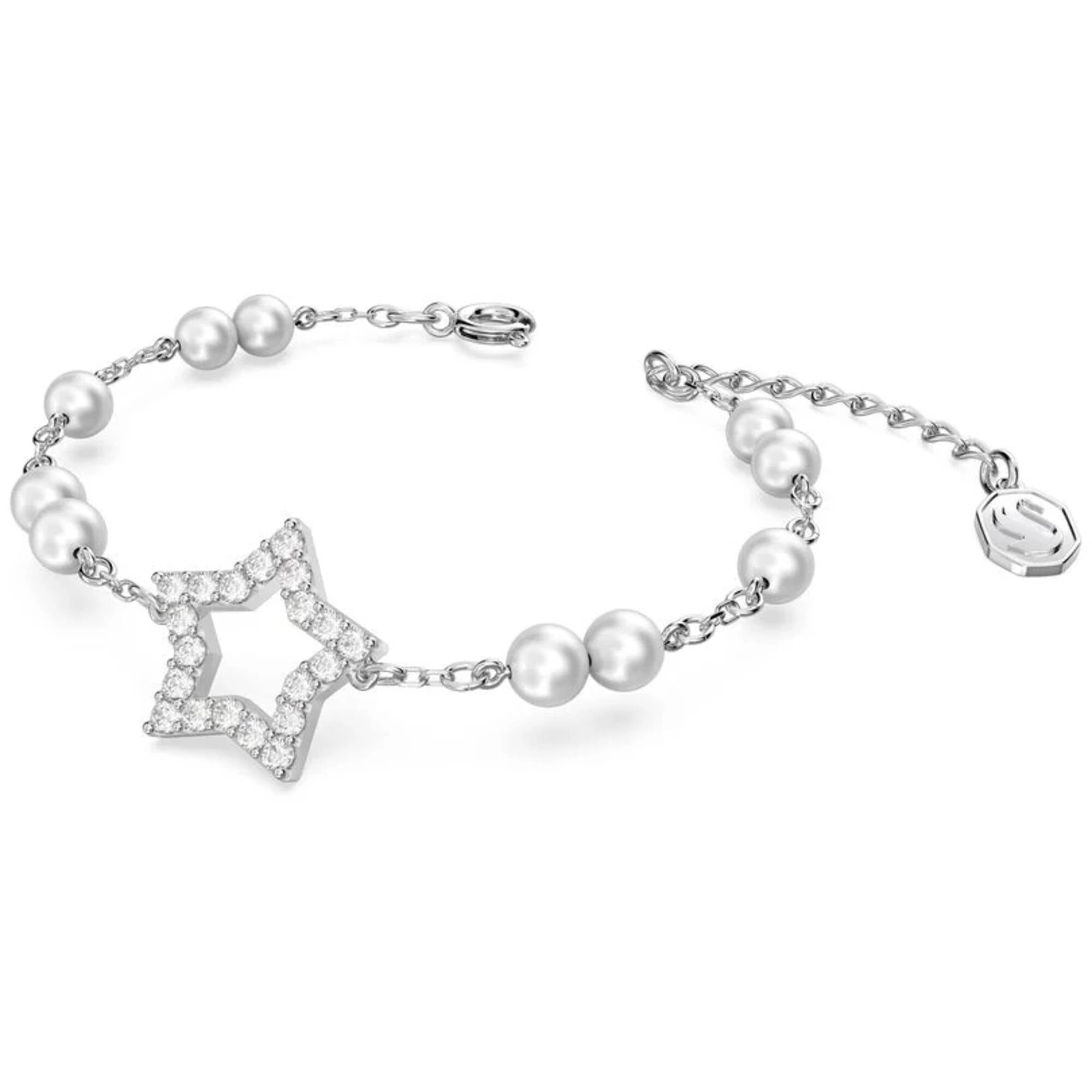 Swarovski Women's Bracelet - Stella Star White Rhodium Plated Spring Closure | 5645385