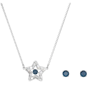 Swarovski Women's Jewelry Set - Stella Blue Star Crystal Rhodium Plated | 5646762