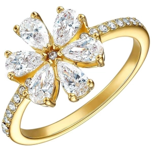 Swarovski Women's Ring - Botanical White Crystals Dazzling Flower, Size 6.75 | 5535798