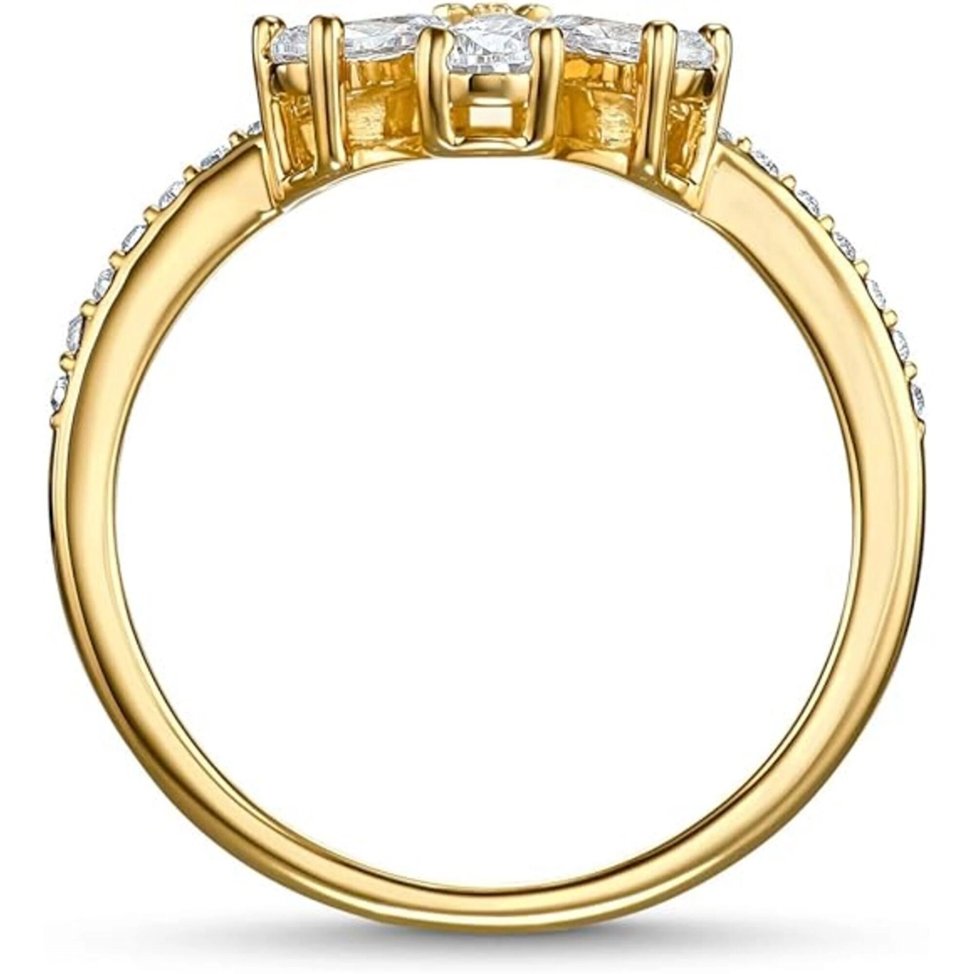 Swarovski Women's Ring - Botanical White Crystals Dazzling Flower, Size 6.75 | 5535798