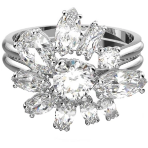 Swarovski Women's Ring - Gema Rhodium Plated with Clear Stones Cocktail | 5644661