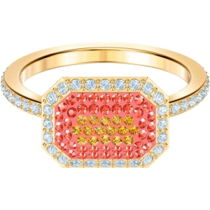 Swarovski Women's Ring - No Regrets Rectangular Multicolor Crystals Gold | 5474416