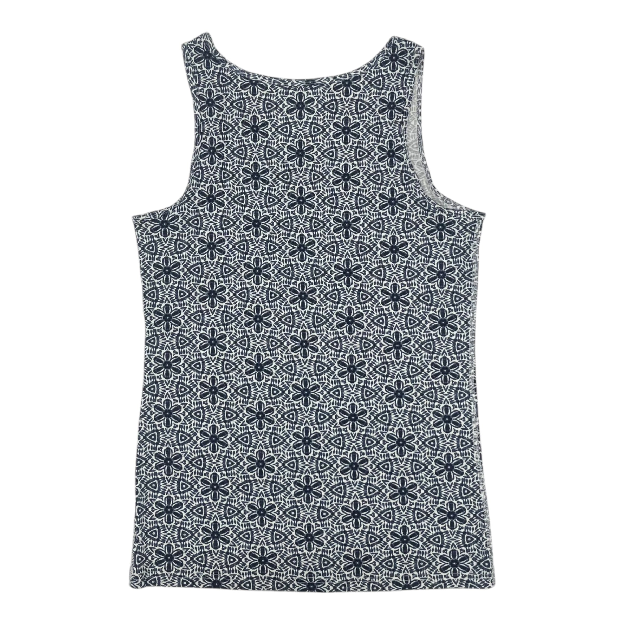 Tank Top By Time And Tru In Blue & White, Size:3X