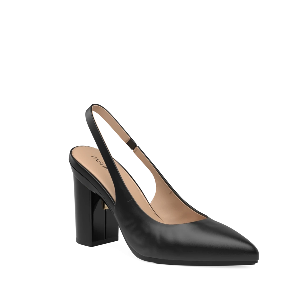The Slingback - Coal Leather 4 Block