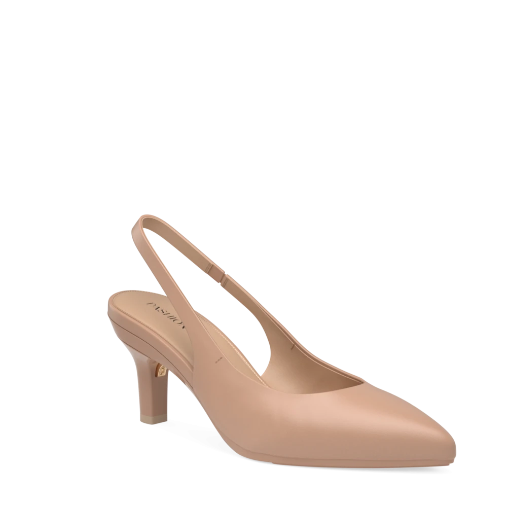 The Slingback - Latte Leather 3 Stiletto - FINAL SALE