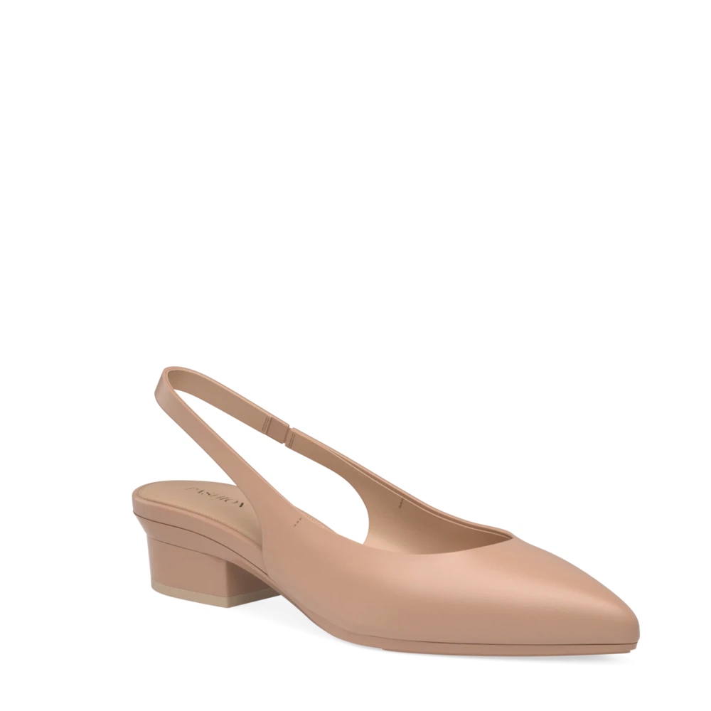The Slingback - Latte Leather 3 Stiletto - FINAL SALE