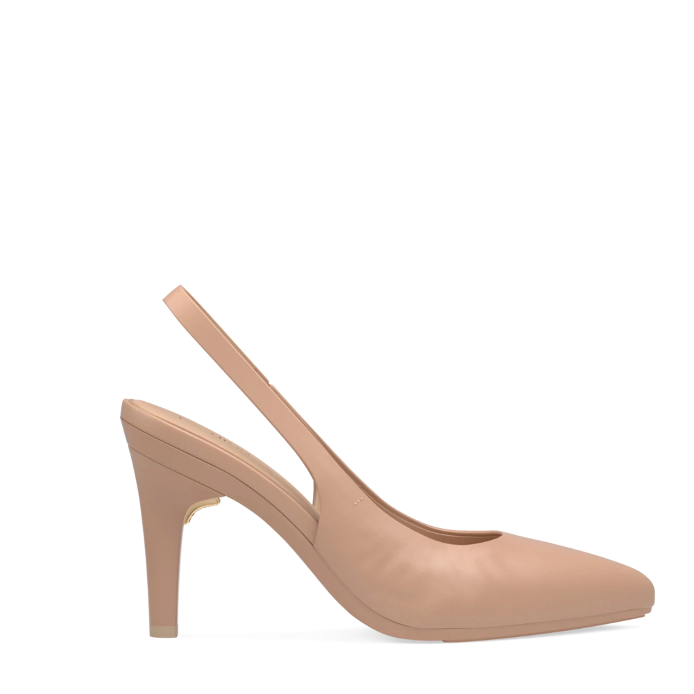 The Slingback - Latte Leather 4 Stiletto - FINAL SALE