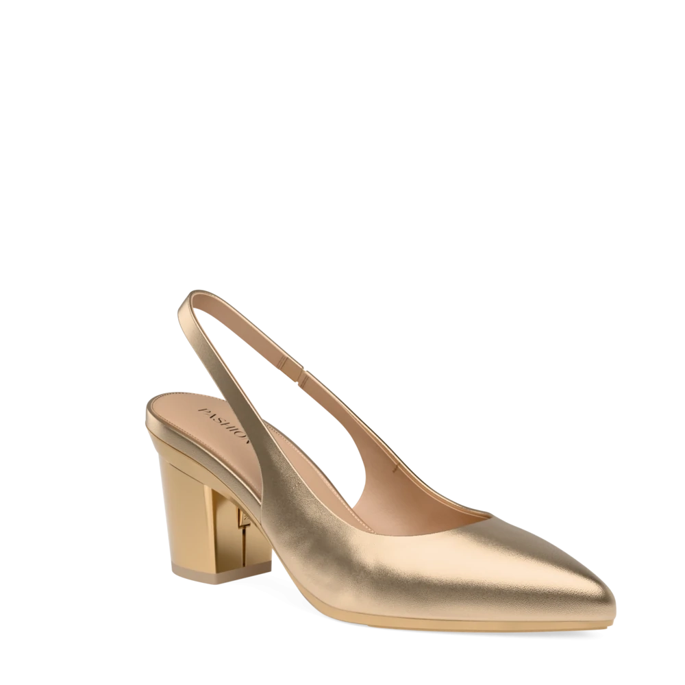 The Slingback - Matte Gold 3 Block