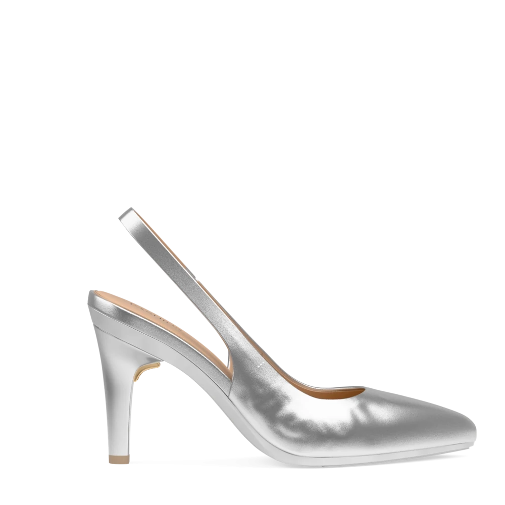The Slingback - Matte Silver 4 Stiletto
