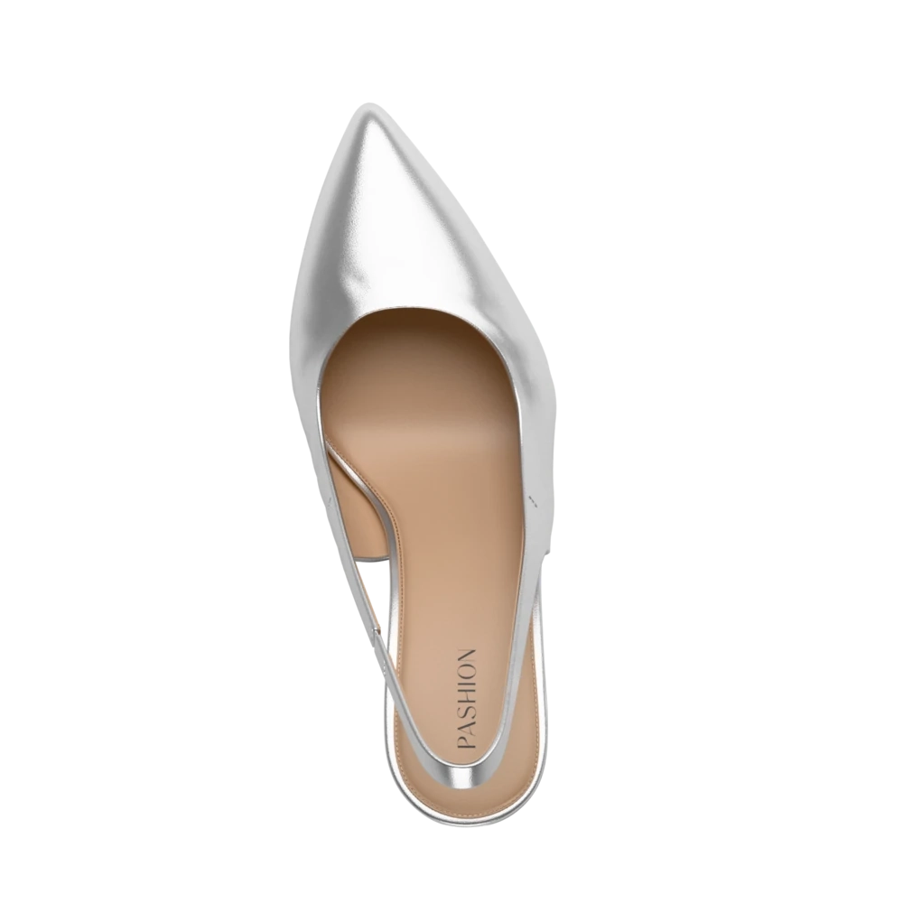 The Slingback - Matte Silver 4 Stiletto