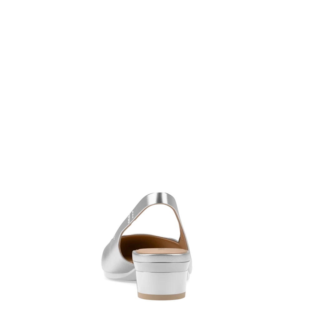 The Slingback - Matte Silver Flat