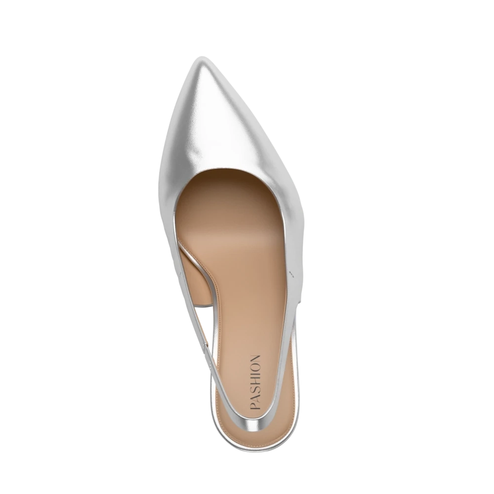 The Slingback - Matte Silver Flat