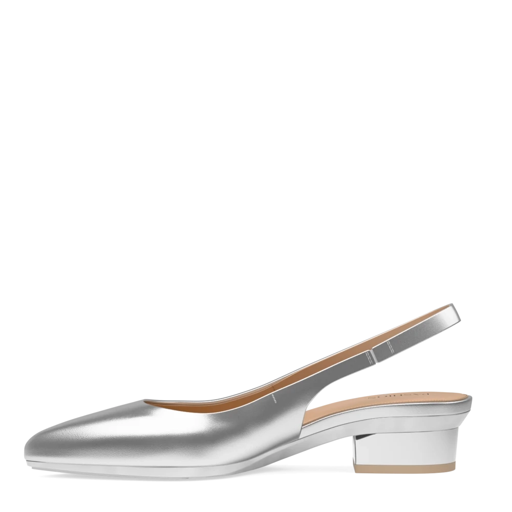The Slingback - Matte Silver Flat