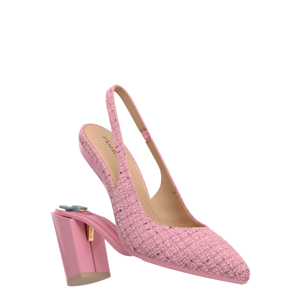 The Slingback - Pink Tweed 4 Block