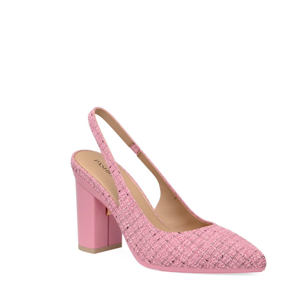 The Slingback - Pink Tweed 4 Block