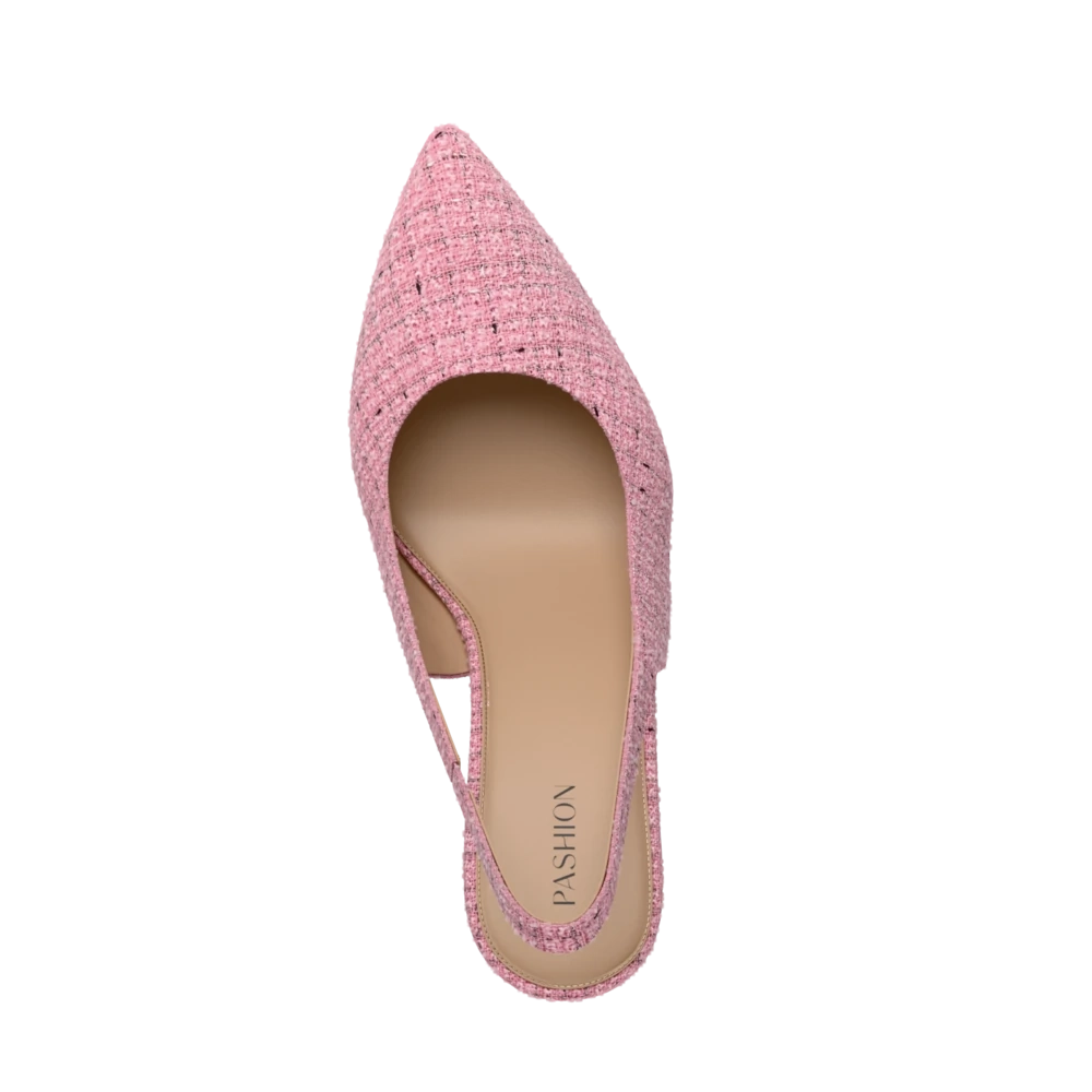 The Slingback - Pink Tweed 4 Stiletto