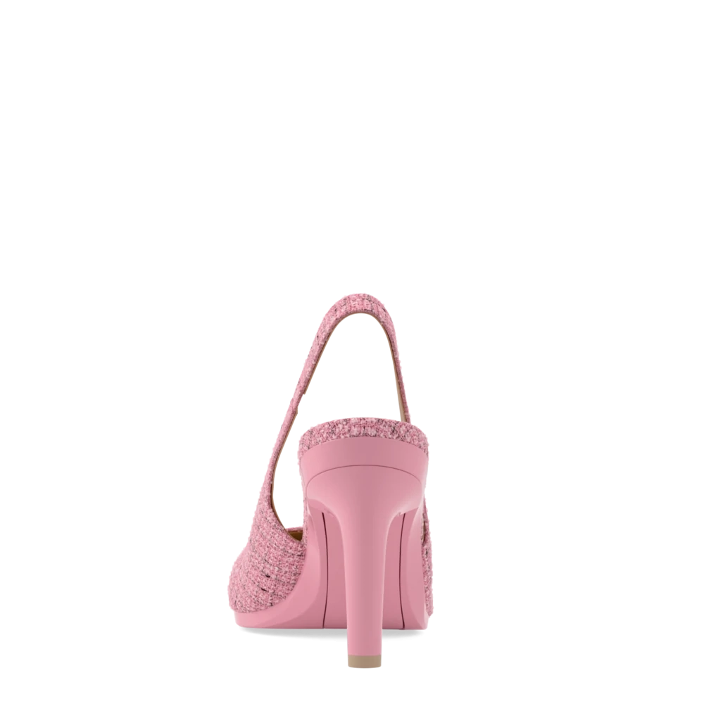 The Slingback - Pink Tweed 4 Stiletto