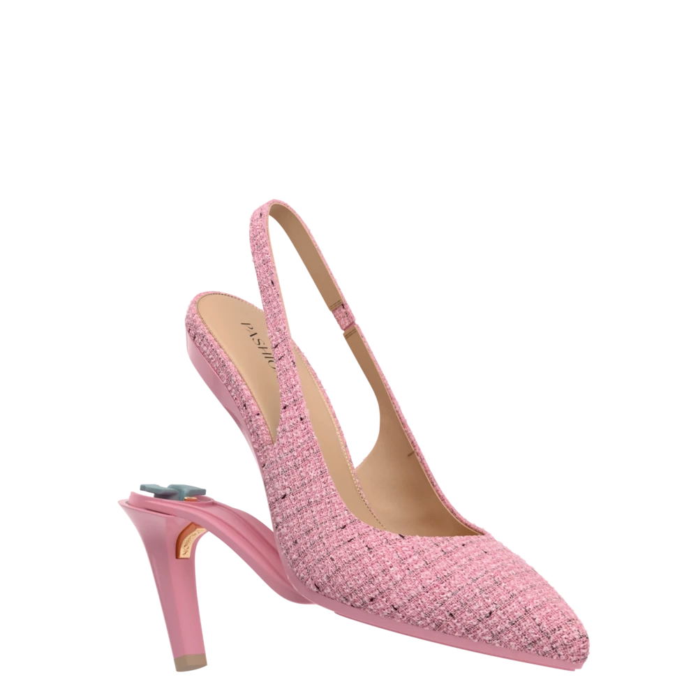 The Slingback - Pink Tweed 4 Stiletto