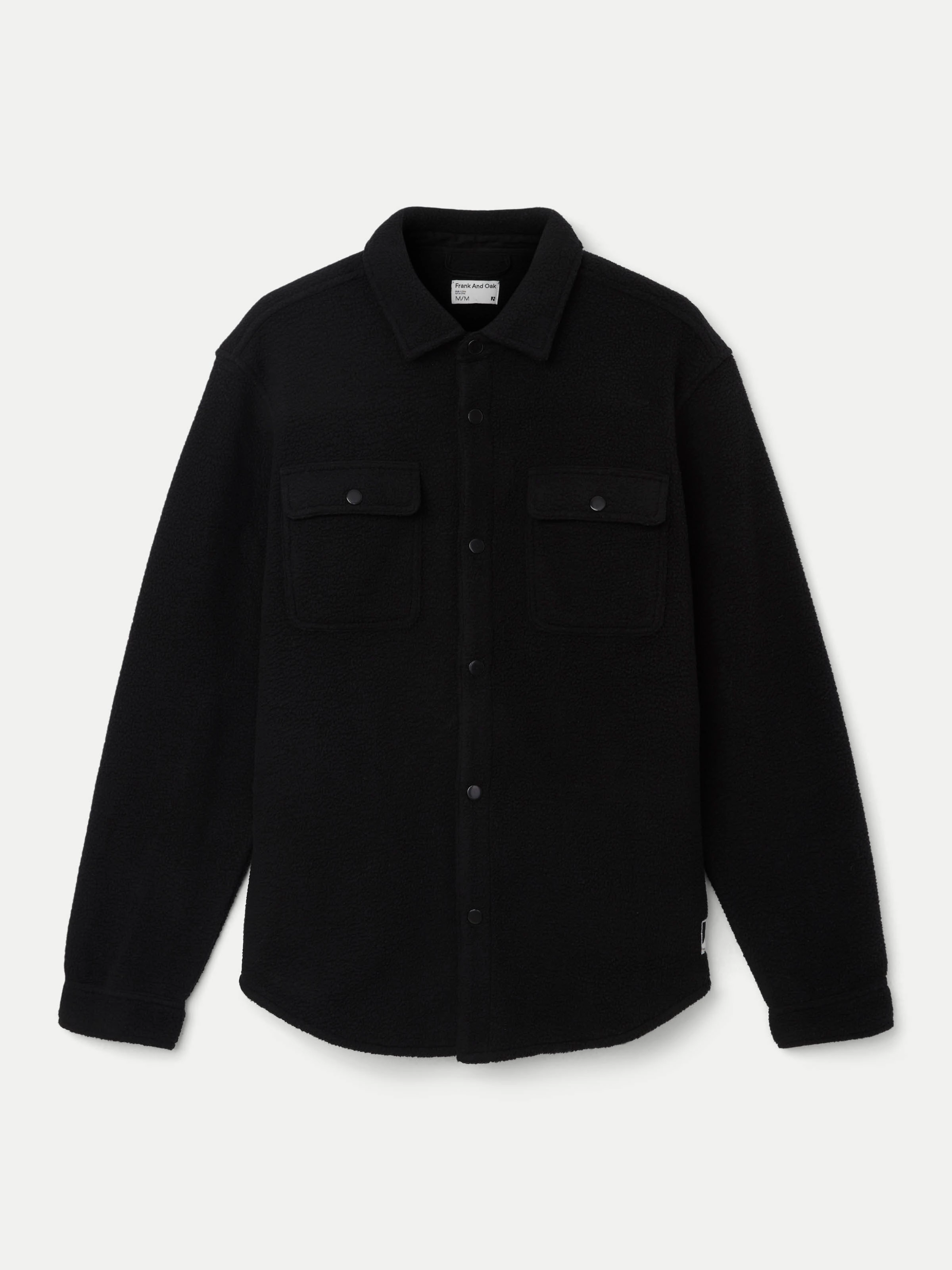 The Tundra Polar Fleece Overshirt in Black