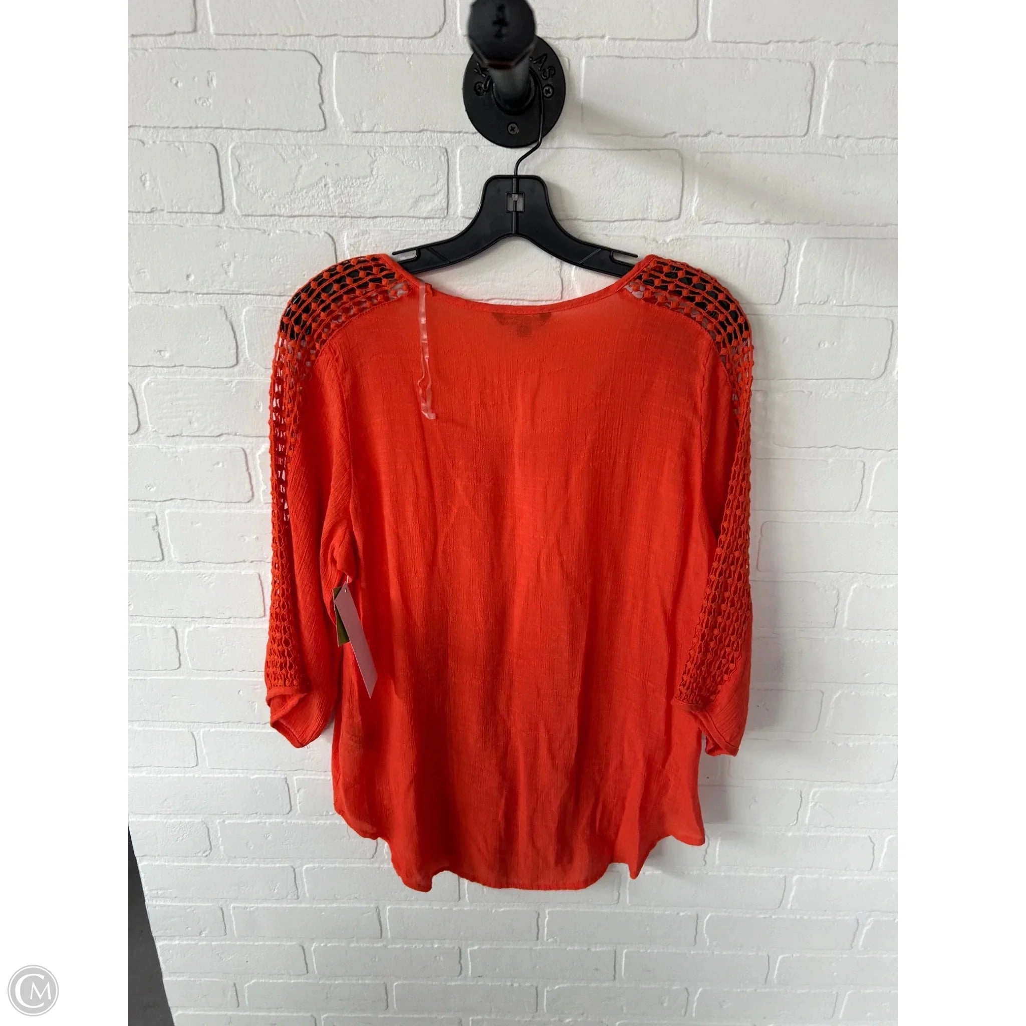 Top 3/4 Sleeve By Unique Spectrum In Orange, Size: Xl