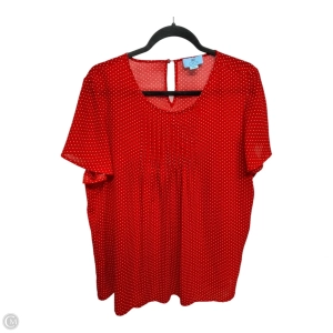 Top Short Sleeve By Cece In Polkadot Pattern, Size: L