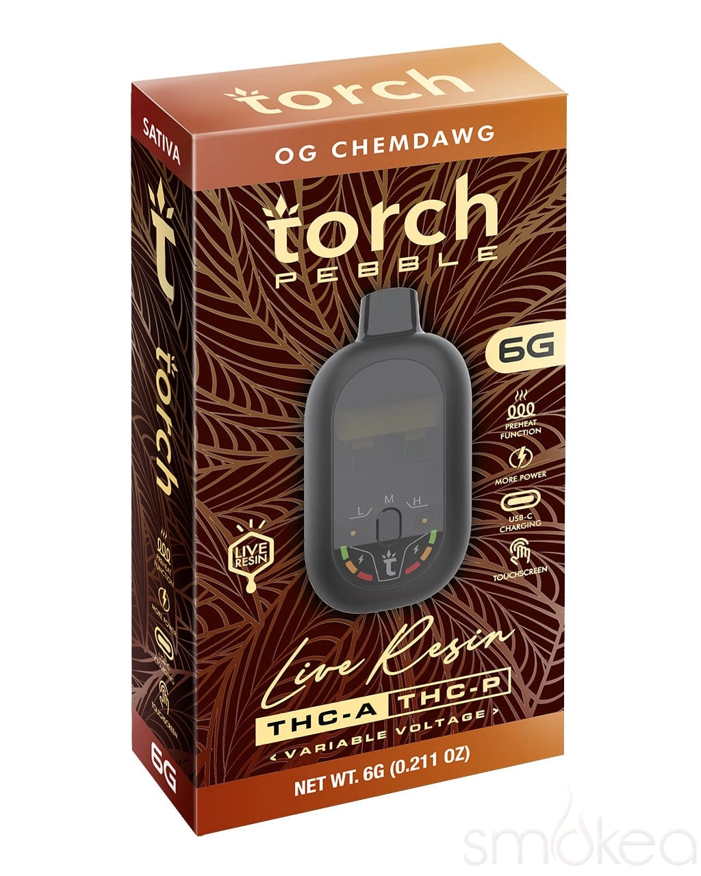 Torch 6g Pebble THCA Live Resin Blend Vape - OG Chemdawg
