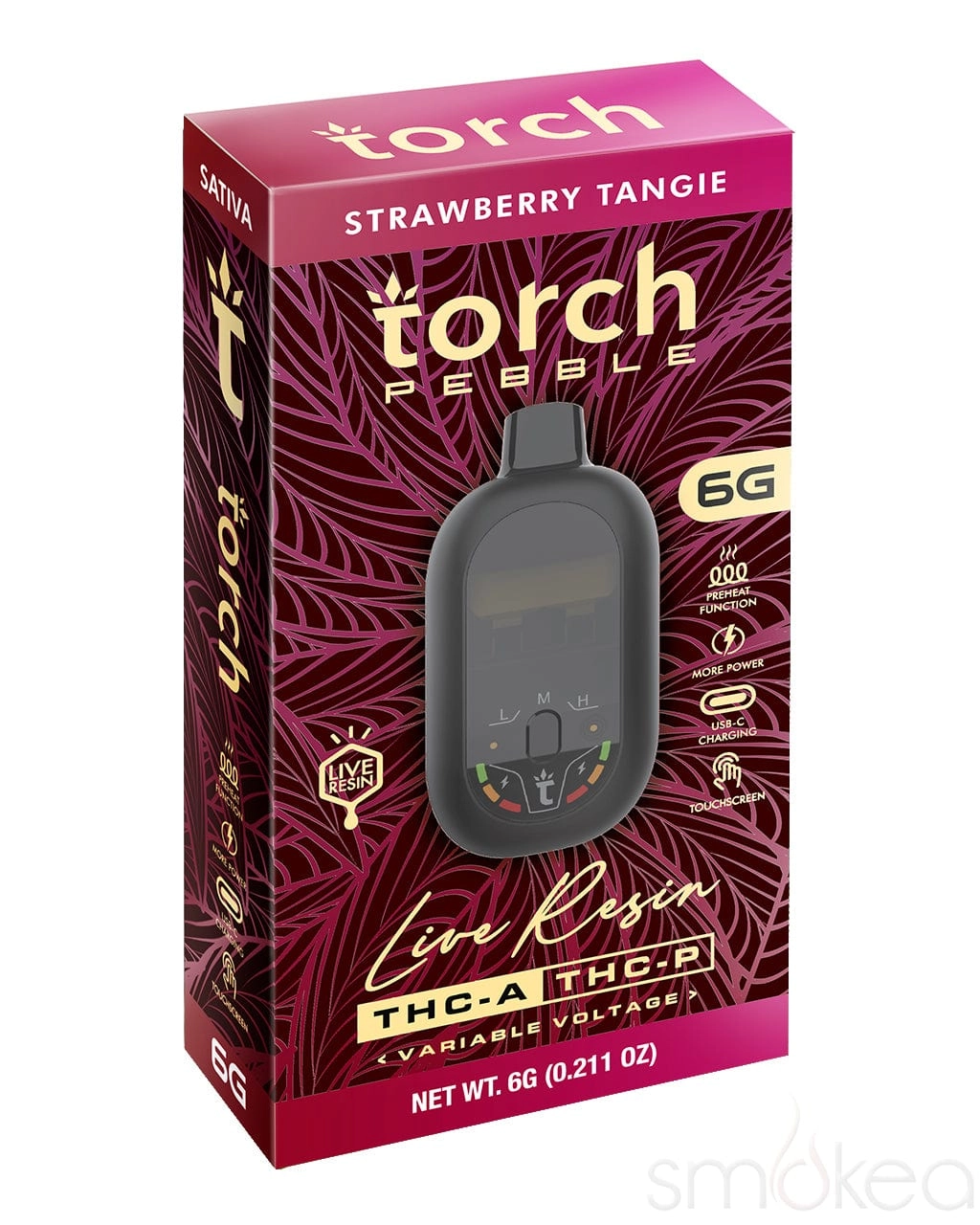 Torch 6g Pebble THCA Live Resin Blend Vape - Strawberry Tangie