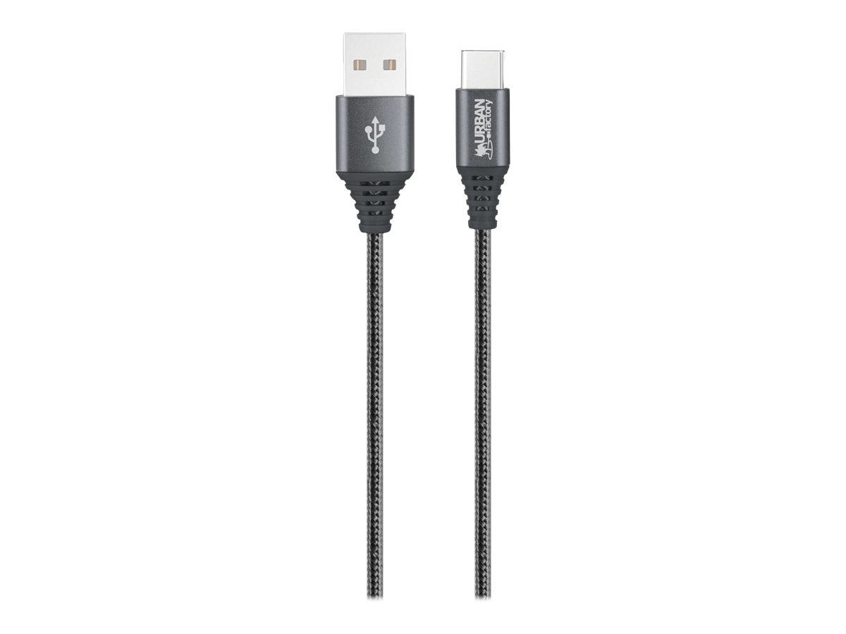 Urban Factory - USB cable - USB (M) to 24 pin USB-C (M) - USB 2.0 - 6.6 ft - sideral gray CID74UF