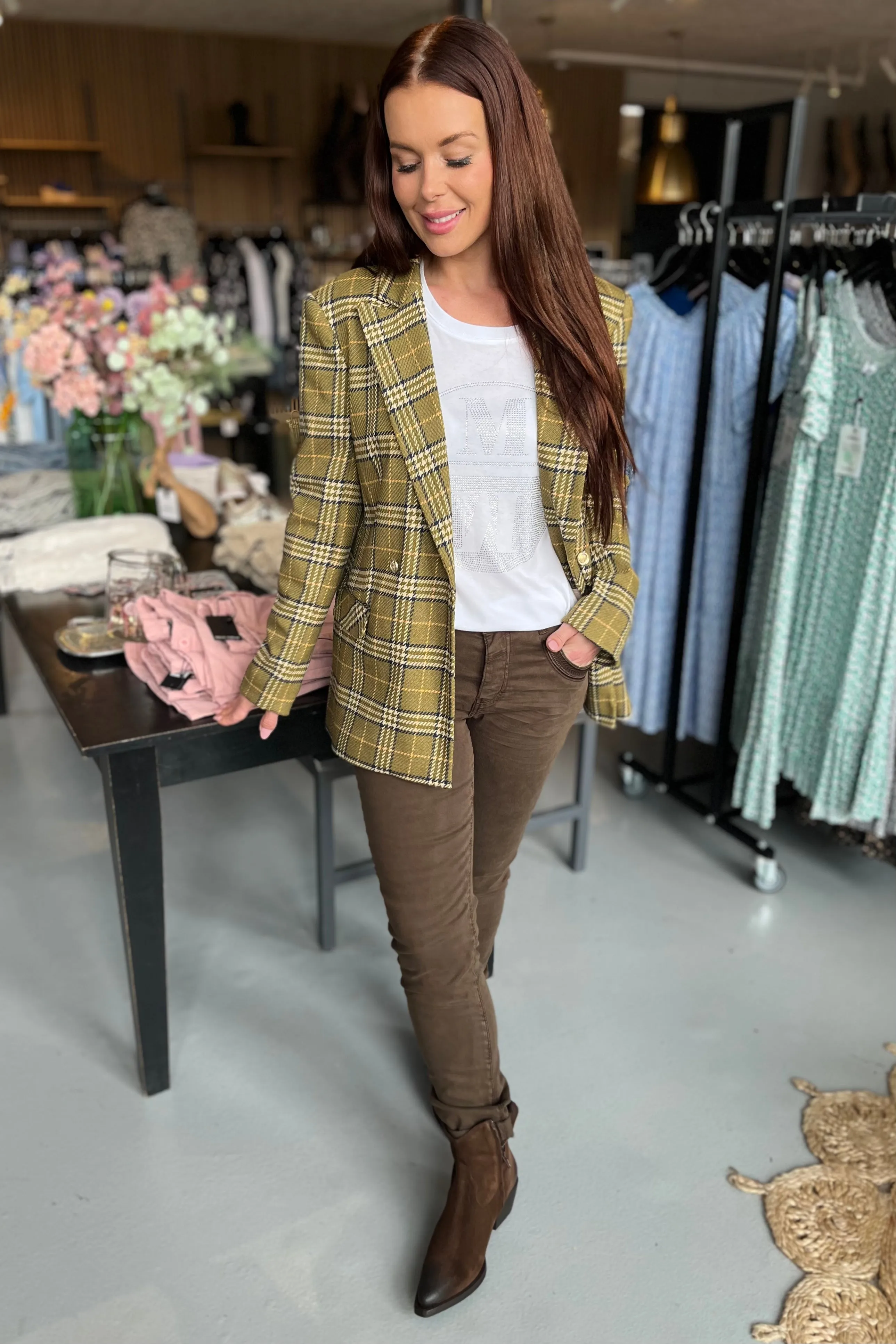 Wanda Soft Twill Blazer | Fir Green | Blazer fra Mos Mosh