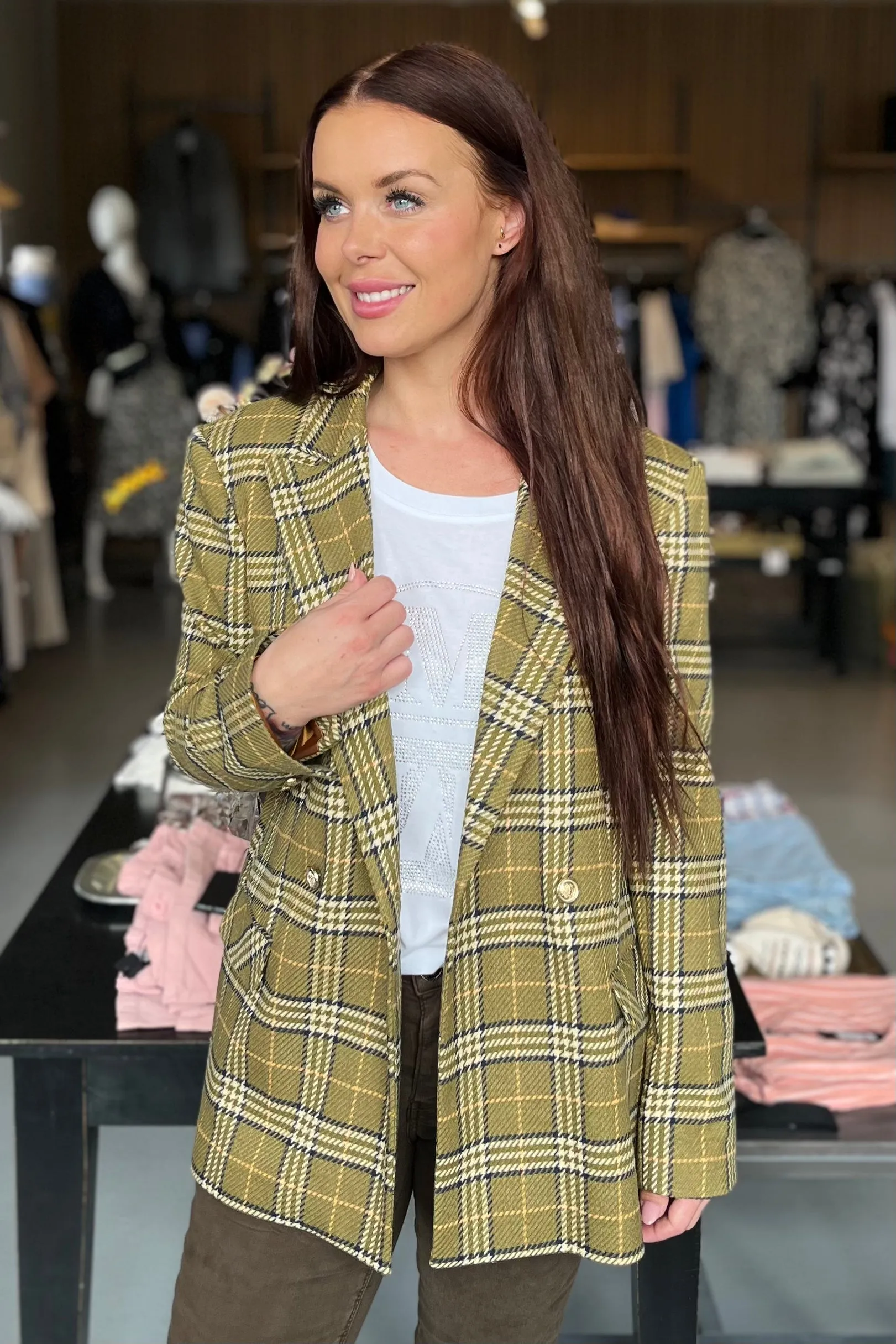 Wanda Soft Twill Blazer | Fir Green | Blazer fra Mos Mosh