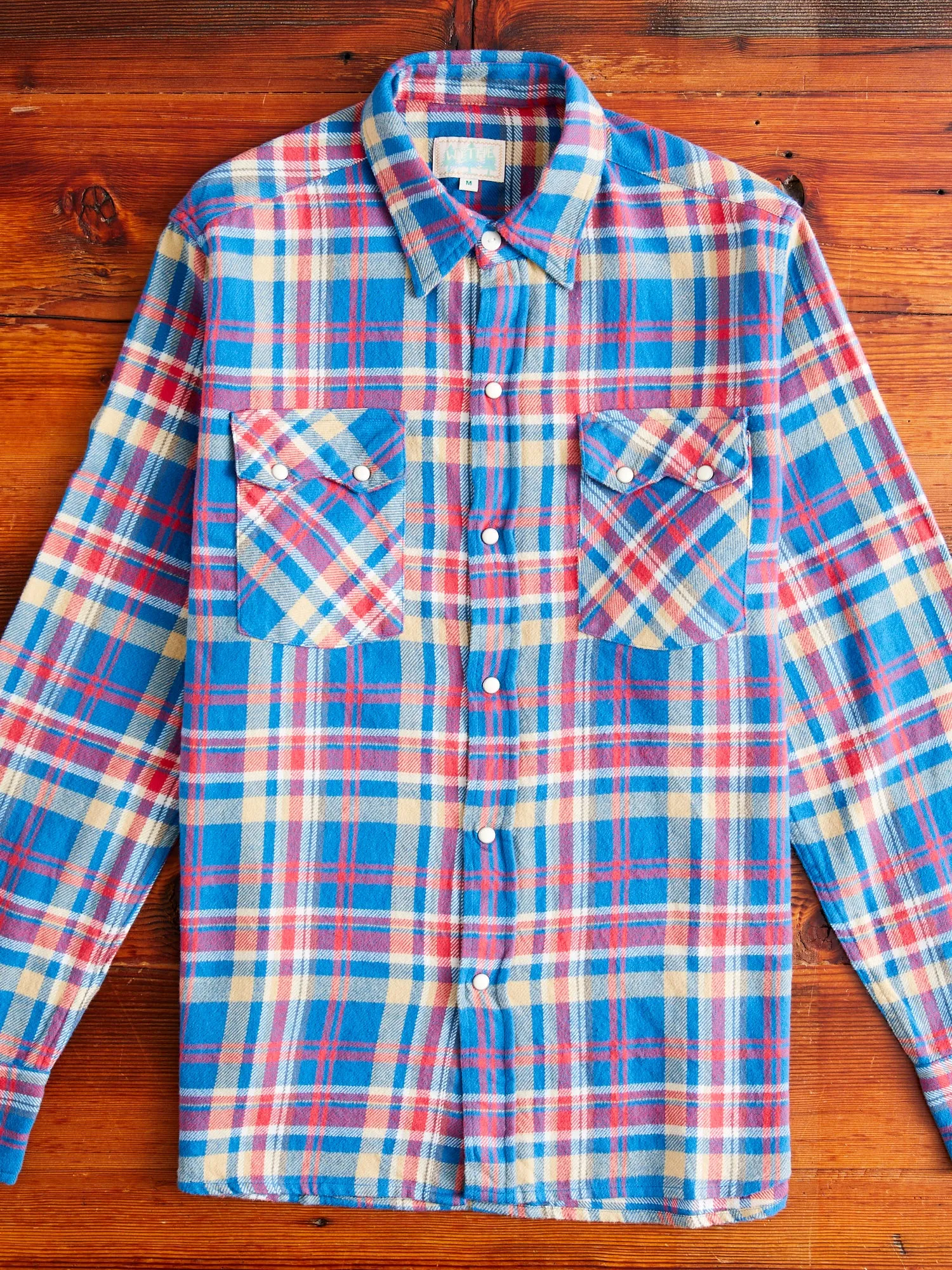 Washed Flannel Pearl Snap Shirt in Northwoods Plaids