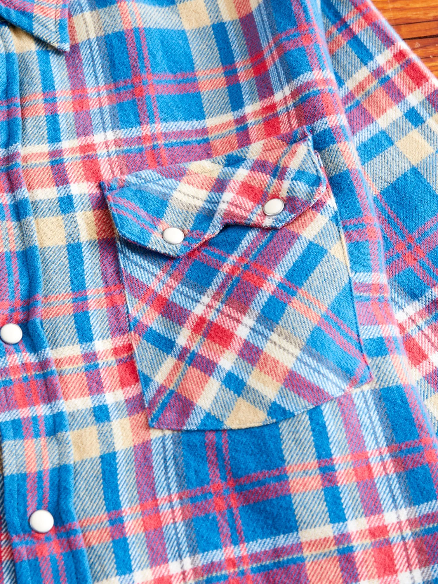 Washed Flannel Pearl Snap Shirt in Northwoods Plaids
