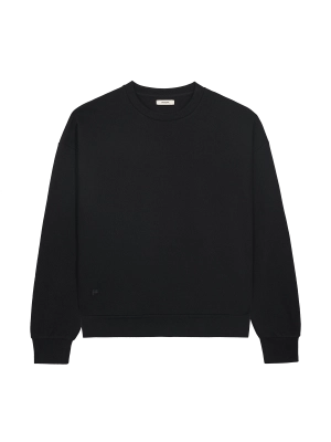 Womens Recycled Wool Jersey Oversized Sweater—black