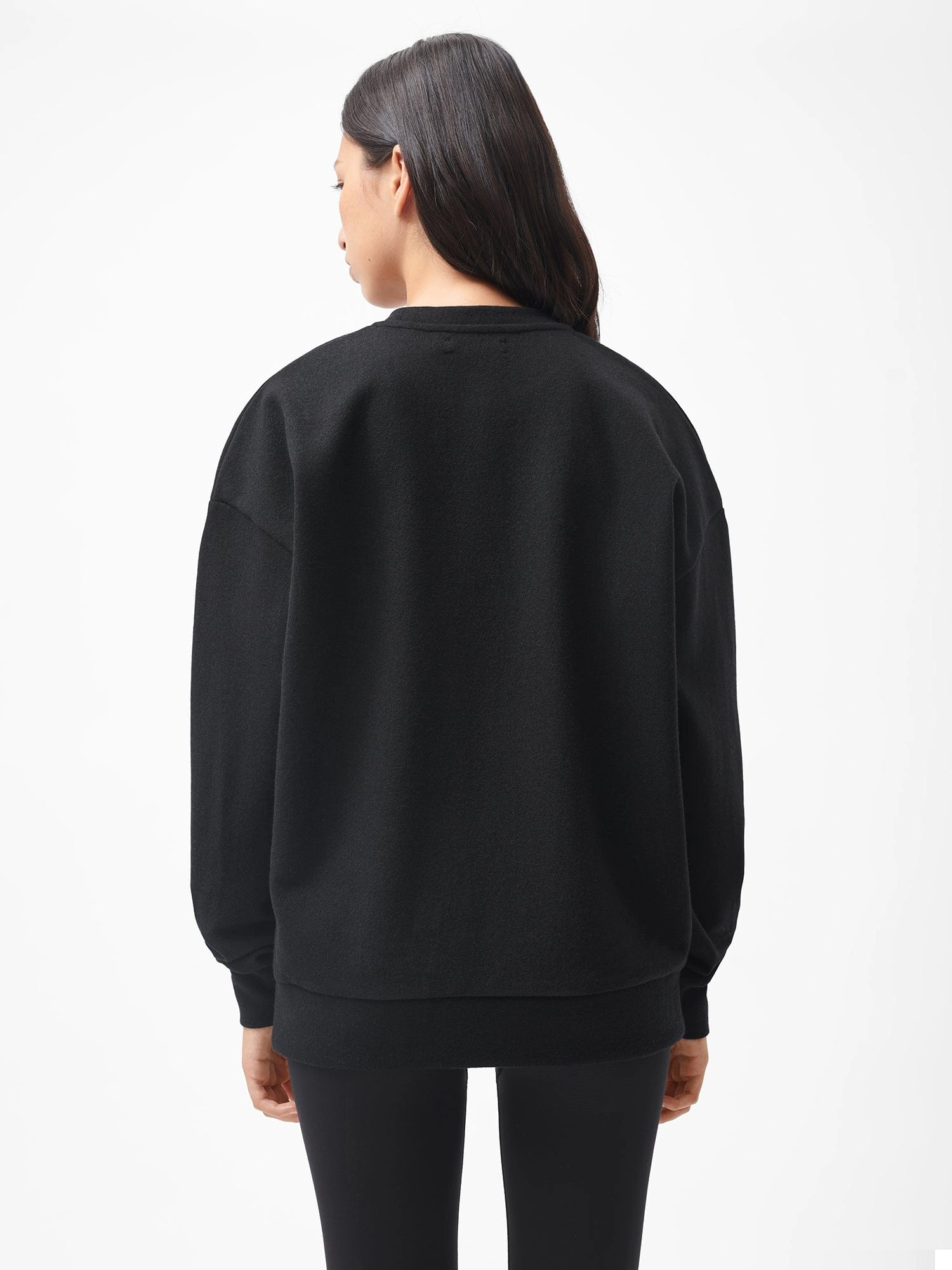 Womens Recycled Wool Jersey Oversized Sweater—black