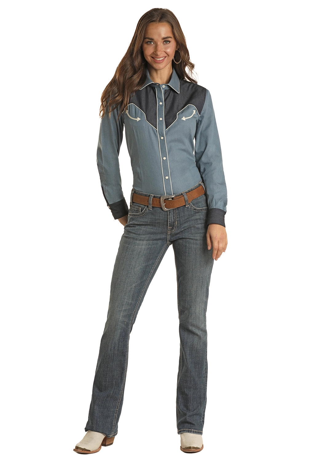 Women's White Label Snap Front Shirt #LWN2S02360-C