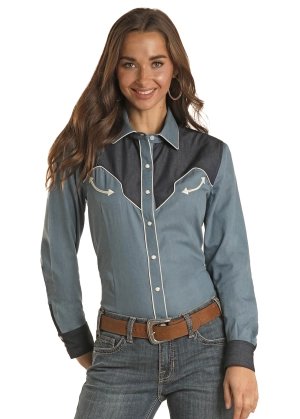 Women's White Label Snap Front Shirt #LWN2S02360-C